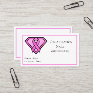 Breast Cancer Awareness Diamond Logotyp White Visitkort