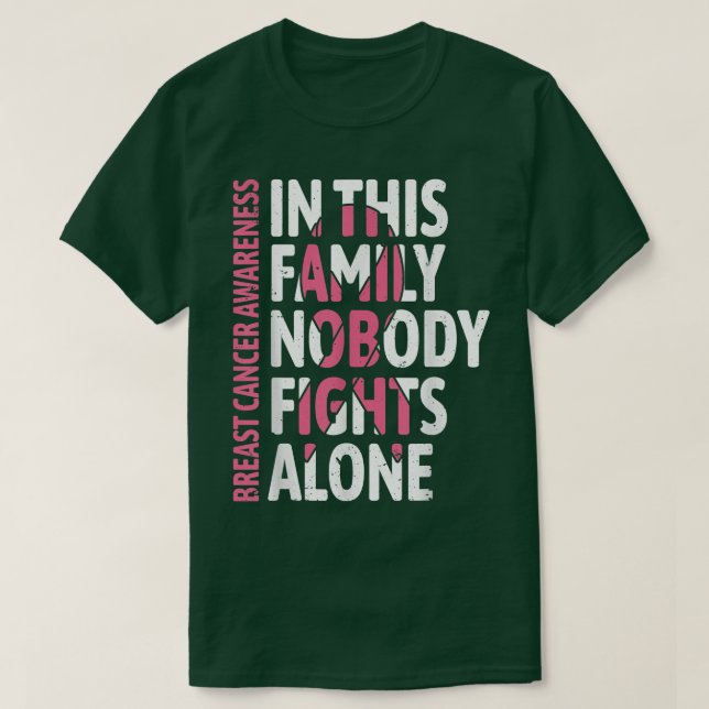 Breast Cancer Awareness Family Support Squad Breas T Shirt (Design framsida)