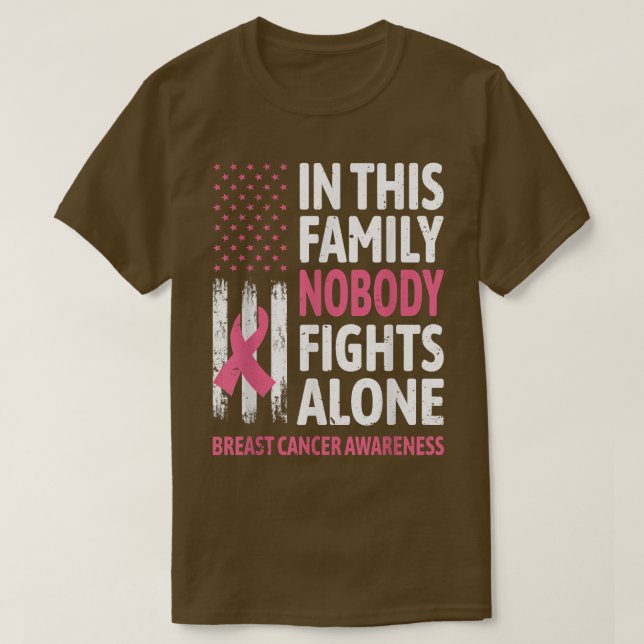 Breast Cancer Awareness Family Support Squad Breas T Shirt (Design framsida)