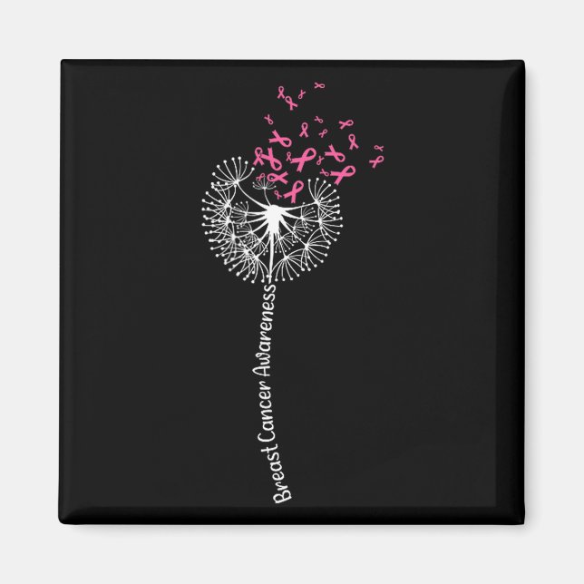 Breast Cancer Awareness Flower Pink Survivor Desig Magnet (Framsidan)