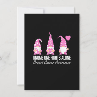 Breast Cancer Awareness Gnome One Fights Alone Pin Inbjudningar
