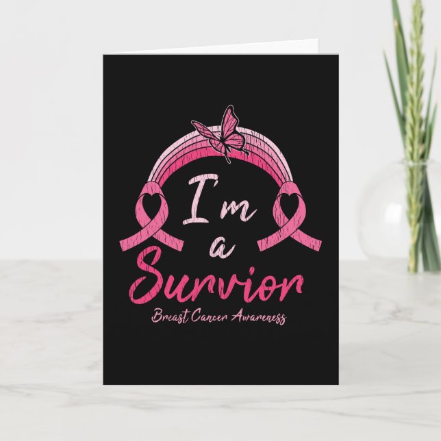 Breast Cancer Awareness I'm A Survivor Women Gift Kort (Framsida)
