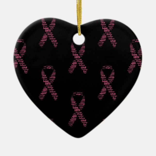 Breast Cancer Awareness Julgransprydnad Keramik (Framsidan)