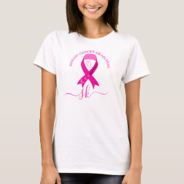 Breast Cancer Awareness Monogram Rosa Ribbon T Shirt