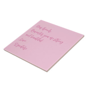 Breast Cancer Awareness - month rosa anpassningsba Kakelplatta