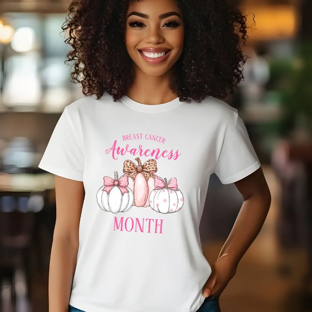 Breast Cancer Awareness Month  T Shirt (Pink Pumpkin Breast Cancer Awareness Month T-shirt)