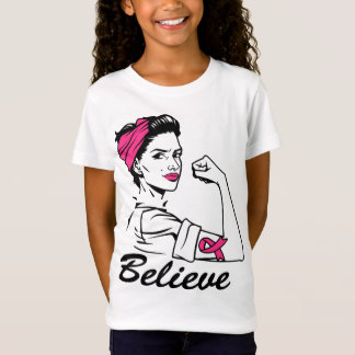 Breast Cancer Awareness Month Women's Believe Pink T Shirt