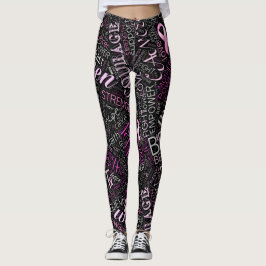 Breast Cancer Awareness Ord Cloud ID261 Leggings