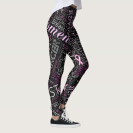Breast Cancer Awareness Ord Cloud ID261 Leggings