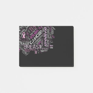 Breast Cancer Awareness Ord Cloud ID261 Post-it Block
