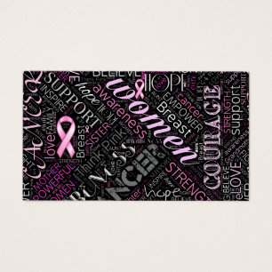 Breast Cancer Awareness Ord Cloud ID261 Visitkort