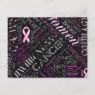Breast Cancer Awareness Ord Cloud ID261 Vykort