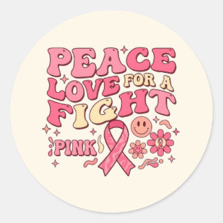 Breast Cancer Awareness / Paz Amor Lucha Runt Klistermärke