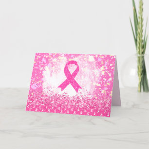 Breast Cancer Awareness Pink Ribbon Tack Kort