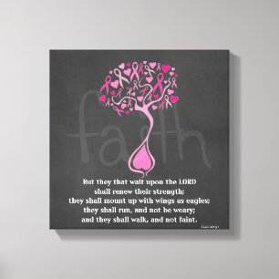 Breast Cancer Awareness Print with Bible Verse Canvastryck