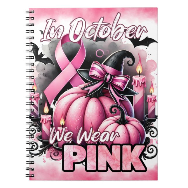 Breast Cancer Awareness Pumpkin Spiral bärbar dato Anteckningsbok (Framsidan)
