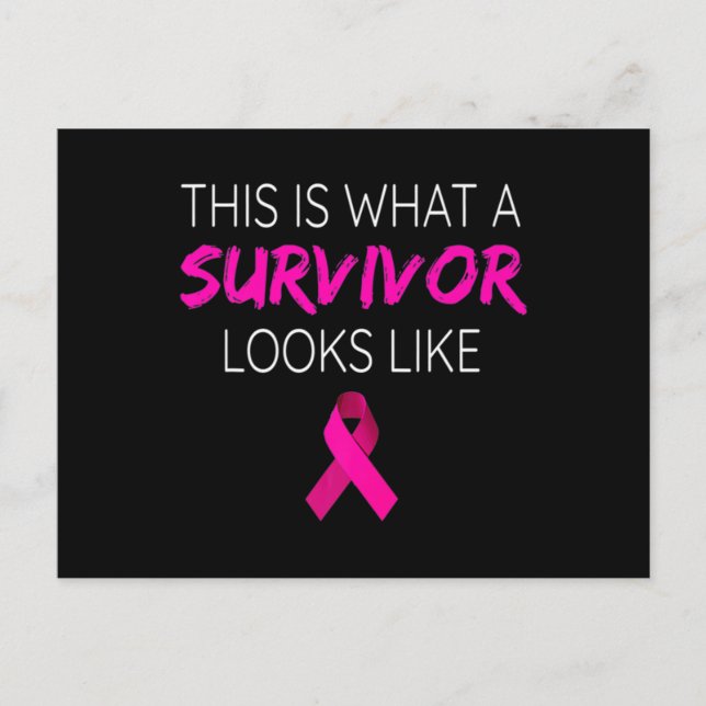 Breast Cancer Awareness Survivor-Pink Ribbon Gifts Vykort (Framsida)