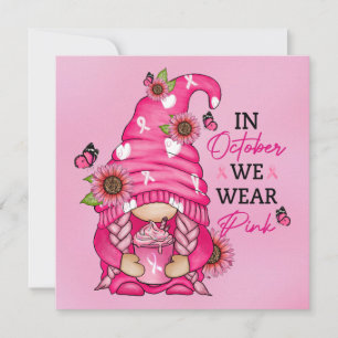 Breast Cancer Gnome-hälsningskort Anteckningskort