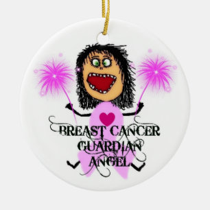 Breast Cancer Guardian Angel Julgransprydnad Keramik