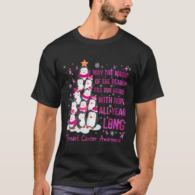 Breast Cancer-Helgdag Penguins T Shirt (Framsida)