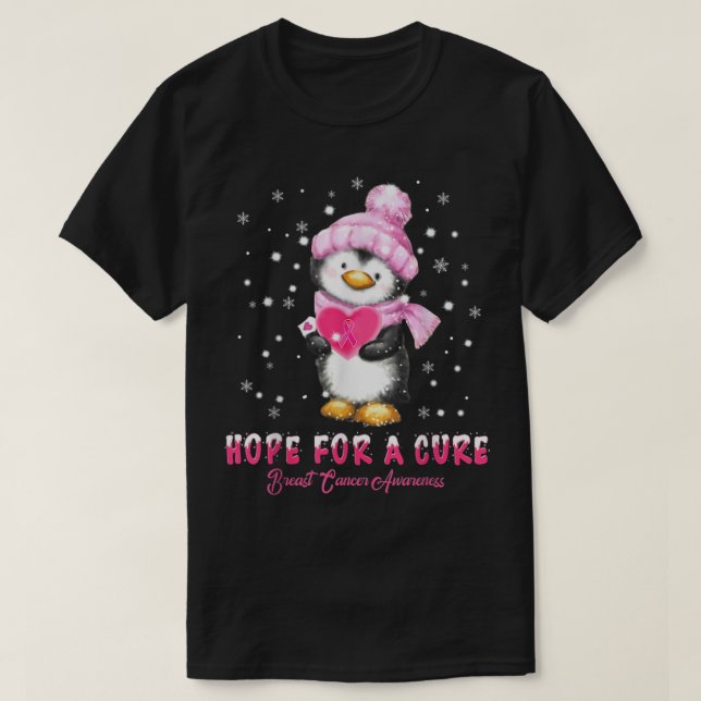 Breast Cancer-Helgdag Penguins T Shirt (Design framsida)