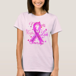 Breast Cancer Hope Kärlek Courage T-Shirt
