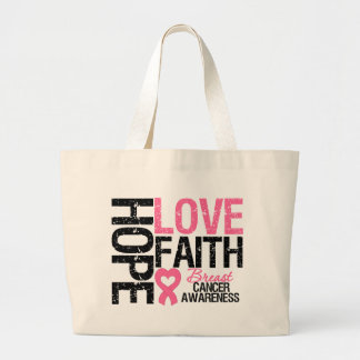 Breast Cancer Hope Kärlek Faith Jumbo Tygkasse