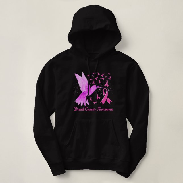 Breast Cancer Hummingbird Rosa Solros Breast Ca T Shirt (Design framsida)