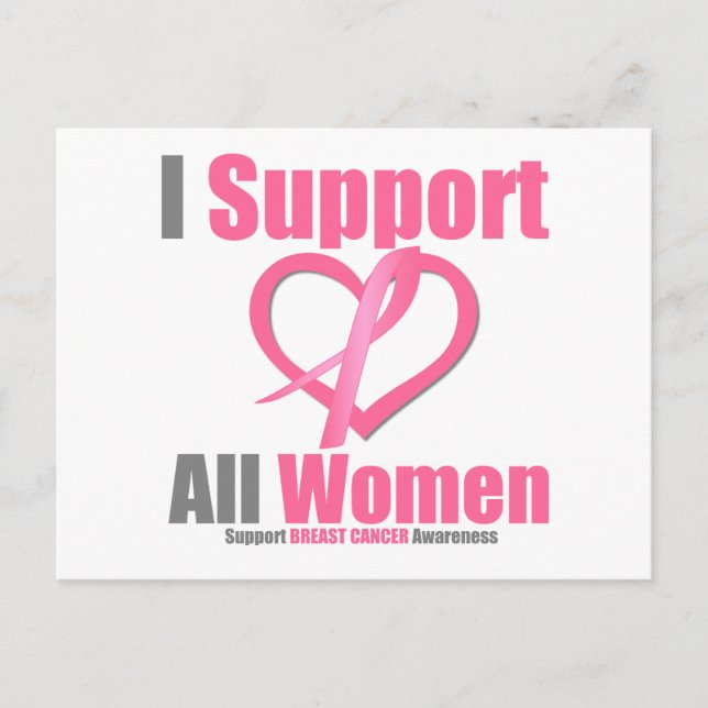 Breast Cancer I stöder alla kvinnor Vykort (Framsida)