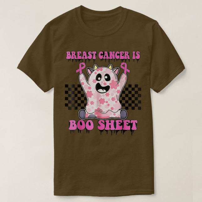 Breast Cancer Is Boo Sheet Pink Ribbon Halloween A T Shirt (Design framsida)