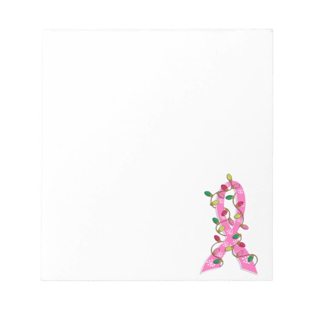Breast Cancer jul Ljus Ribbon Anteckningsblock (Framsida)