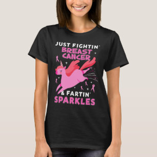 Breast Cancer Lubbig Unicorn Farting Sparkles T Shirt