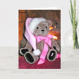 Breast Cancer Nalle Greeting Card Helgkort