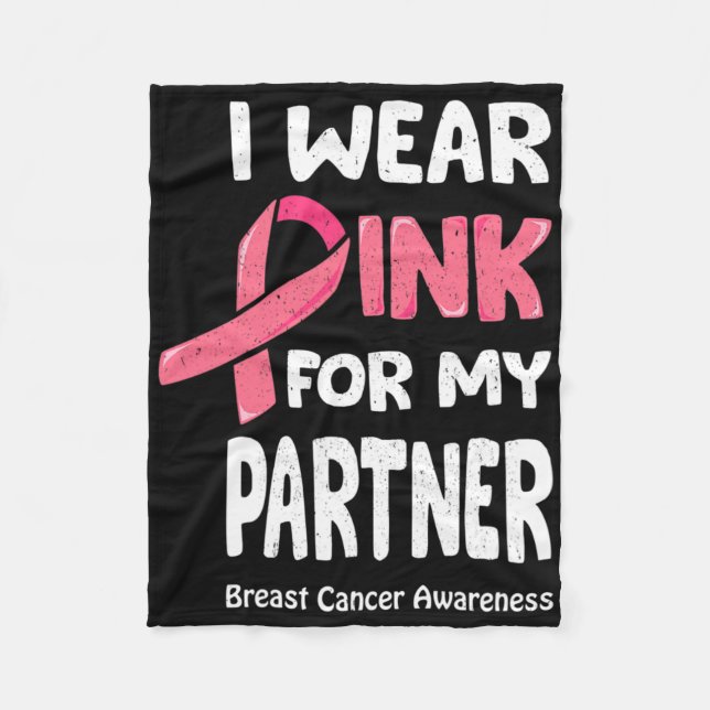 Breast Cancer Partner T Shirt Fleecefilt (Framsidan)