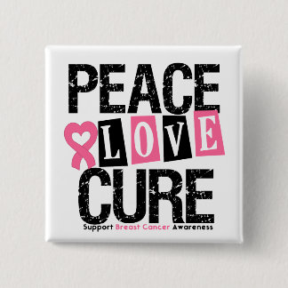 Breast Cancer Peace Kärlek Cure Knapp