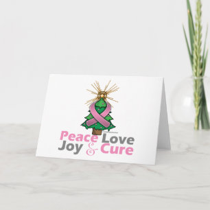 Breast Cancer Peace Kärlek Joy Cure Helgkort