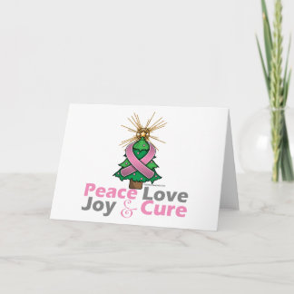 Breast Cancer Peace Kärlek Joy Cure Helgkort