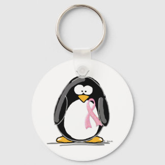 Breast Cancer Penguin Nyckelring