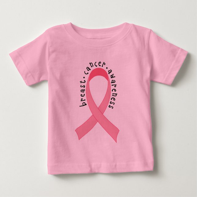 Breast Cancer Pink Ribbon Baby T-Shirt (Framsida)