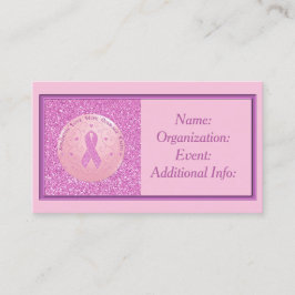 Breast Cancer Pink Ribbon Glitter Affärskort 3 Visitkort