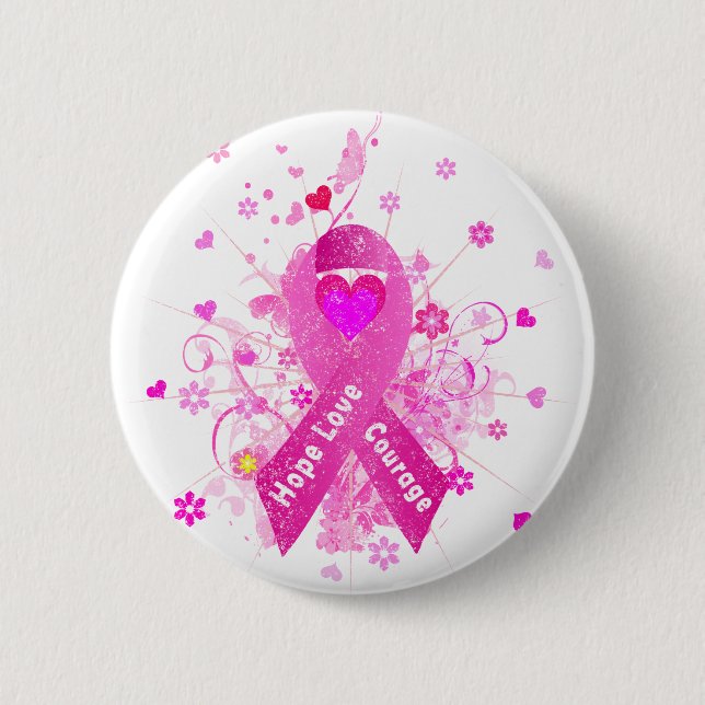 Breast Cancer Pink Ribbon Knapp (Framsida)
