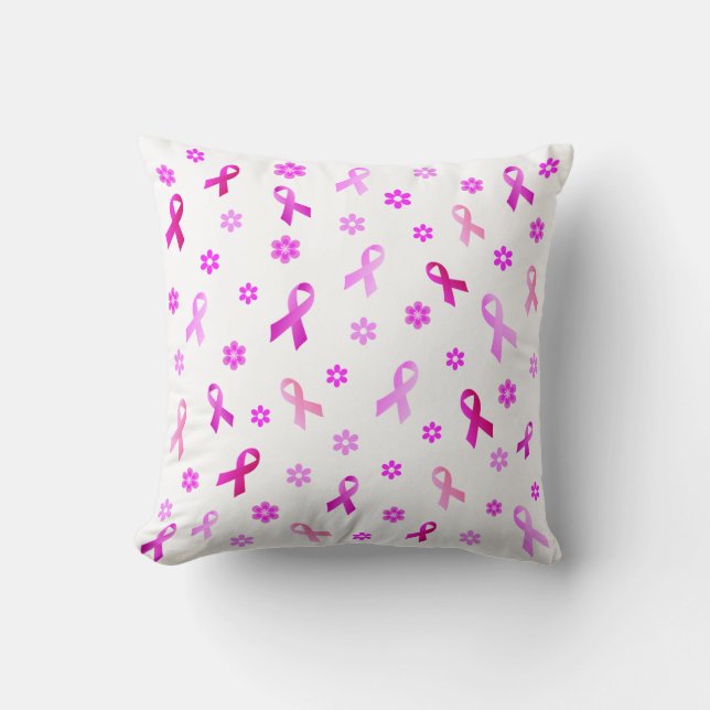 Breast Cancer Pink Ribbon Kudde (Framsida)