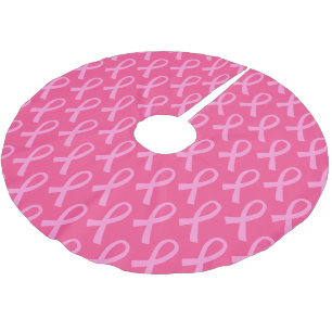 Breast Cancer Pink Ribbon Mönster Julgransmatta Borstad Polyester
