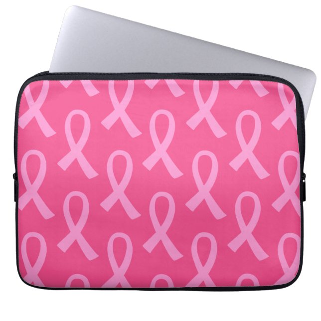 Breast Cancer Pink Ribbon Mönster Laptop Fodral (Framsidan)