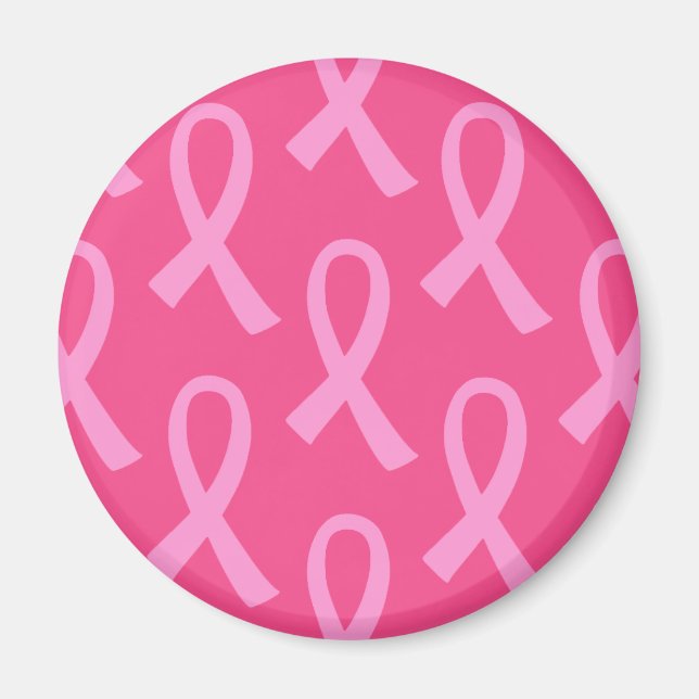 Breast Cancer Pink Ribbon Mönster Magnet (Framsidan)