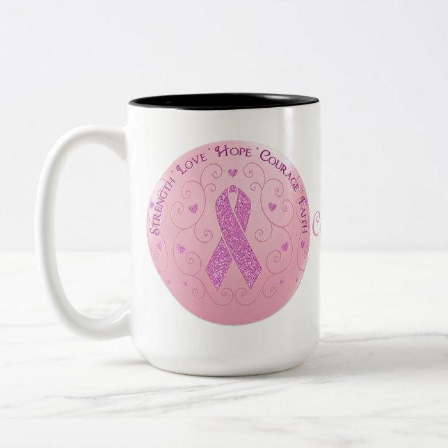 Breast Cancer Pink Ribbon Mugg (Vänster)