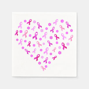 Breast Cancer Pink Ribbon Pappersservett