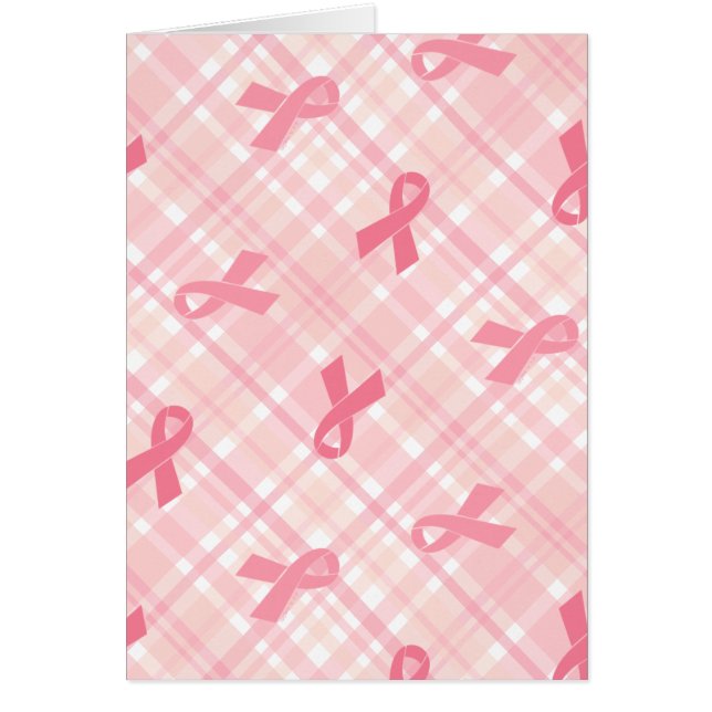 Breast Cancer Pink Ribbon Play Mönster Hälsningskort (Framsidan)
