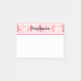 Breast Cancer Pink Ribbon Play Mönster Post-it Block