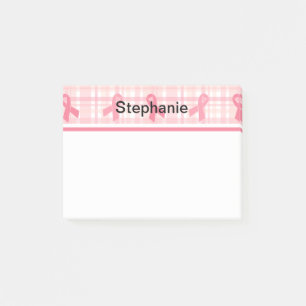 Breast Cancer Pink Ribbon Play Mönster Post-it Block